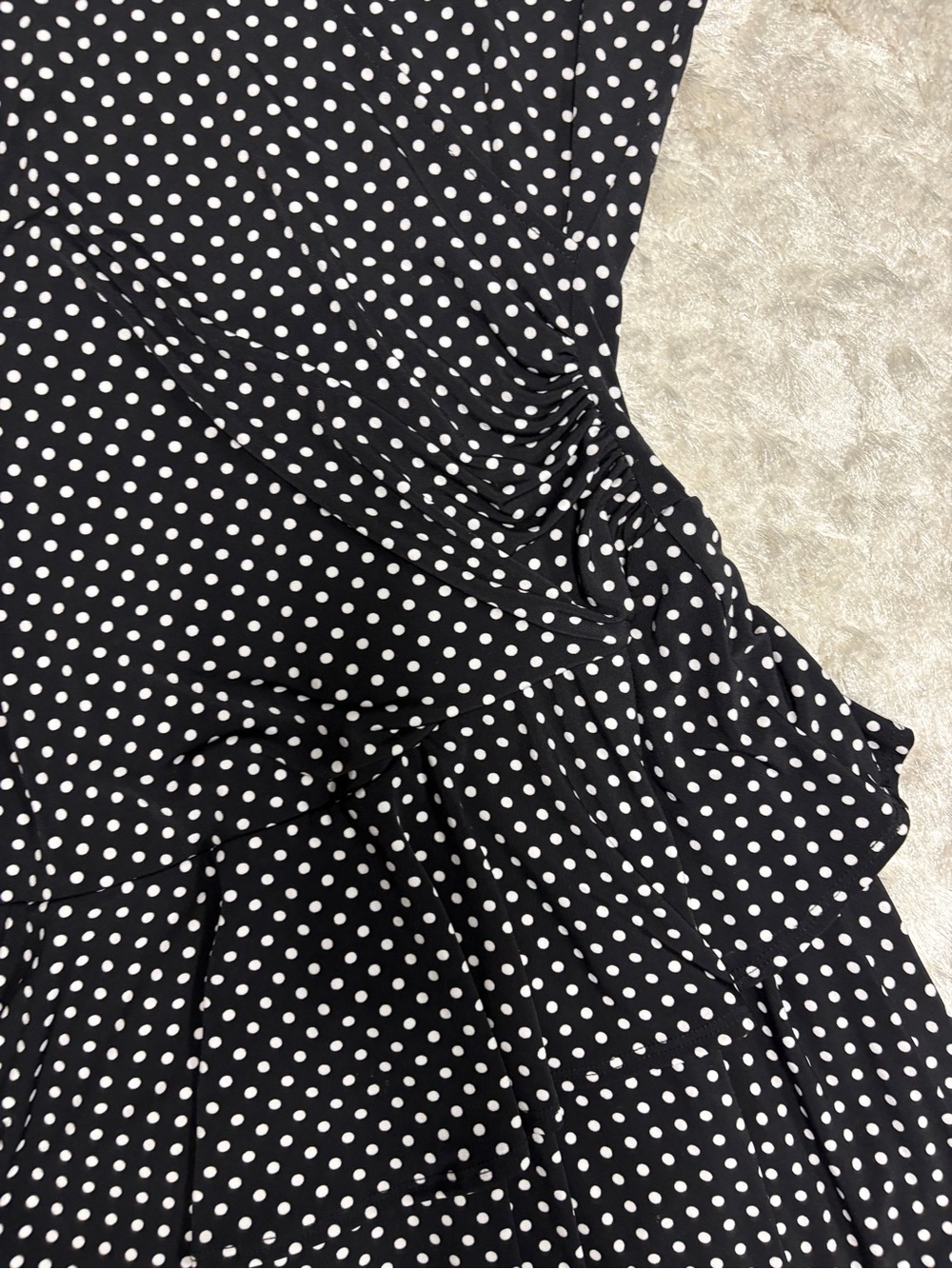 Elle Women’s Black Polka Dot Wrap Dress -A line - Picture 6 of 8